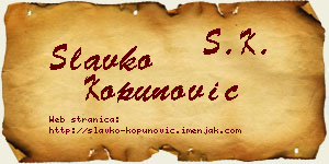 Slavko Kopunović vizit kartica